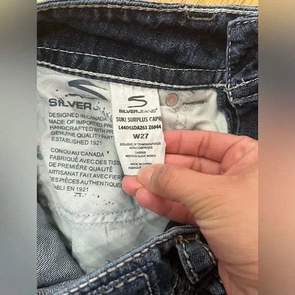 Silver Suki Surplus Capris Jeans Waist 27 - Picture 12 of 13